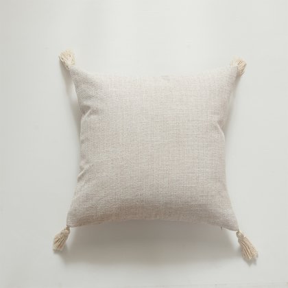 Wholesale Cotton Linen Plain Throw Pillow Case With Tassels