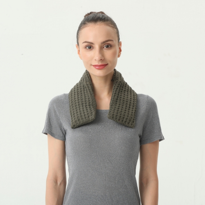 2022 New Style Reusable Hot and Cold Aromatherapy Microwave Neck and Shoulder Waffle Fabric Wrap Flaxseed Heating Pad Wholesale