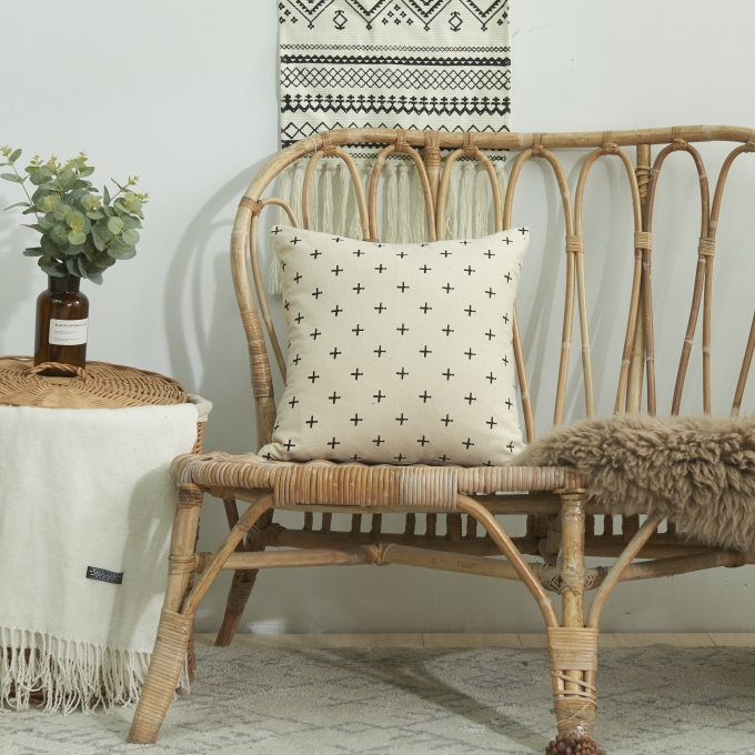 Factory Directly Sale Recycle Cotton Canvas Silk Screen Printing Throw Pillow Cover For Promotion