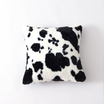 Custom Size Cow Pattern Throw Pillow Cover Polyester Velvet Material