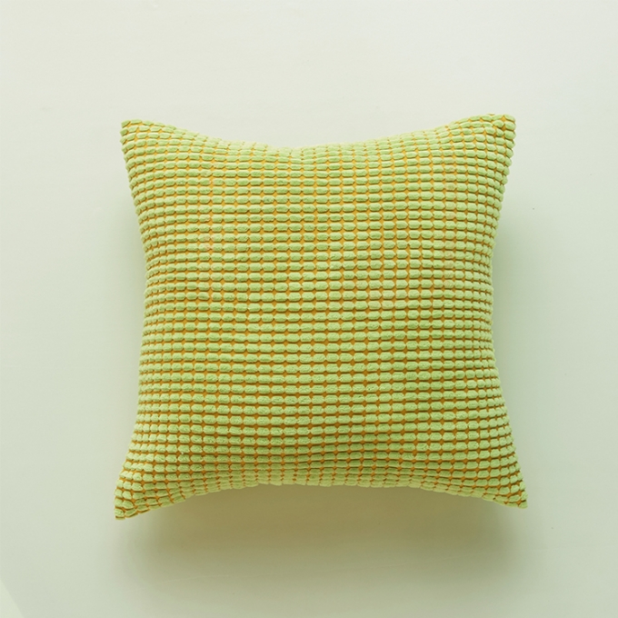 Custom Fluorescent Green Corns Polyester Fabric Throw Pillow Covers Supplier